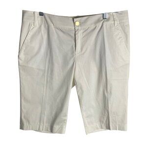 Tory Burch Size 12 Bermuda Shorts White Classy Golf Longlined Office Mature